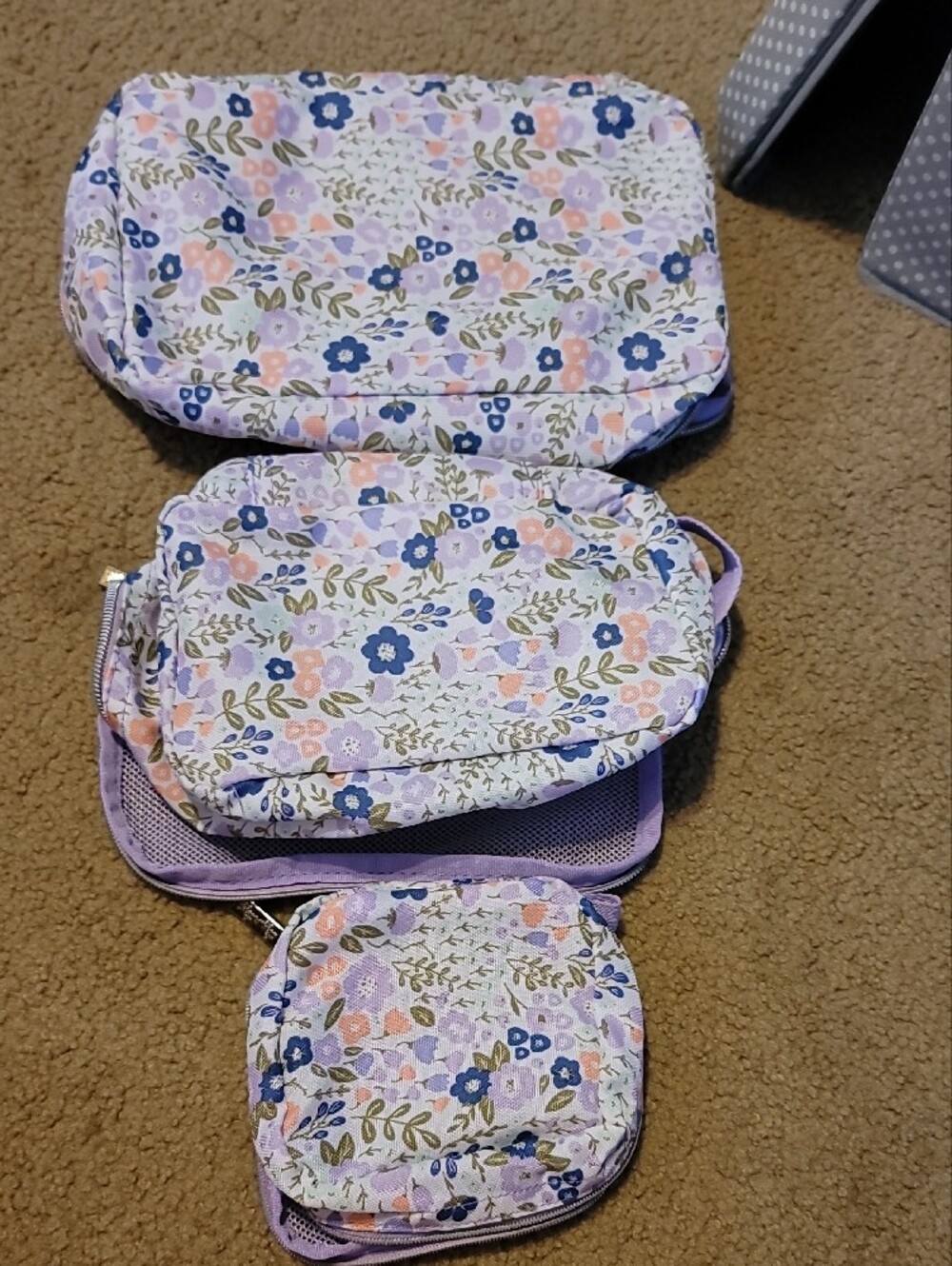 Itzy Ritzy Floral Lavender Travel Organizer Set - Picture 3 of 3